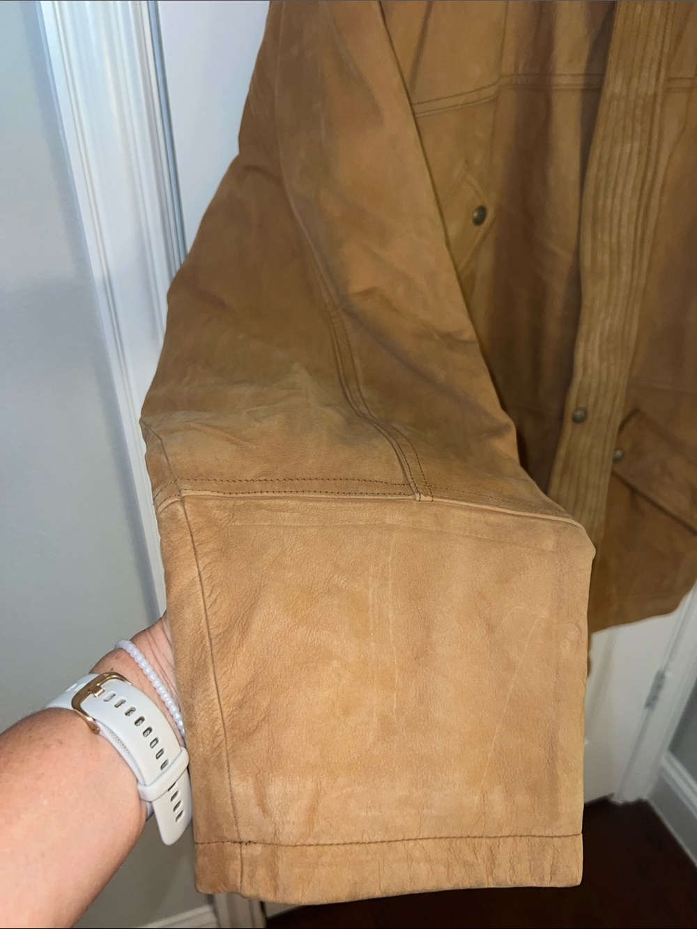 EUC! Vintage 1990s Bud Light Tan Leather Work Jacket by Excelled - Size 2X - Picture 4 of 15